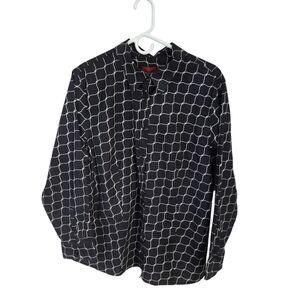 Talbots Black and White Geometric Blouse Size 18